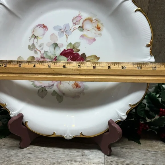 VTG Bavaria Schumann Arzberg Germany Plate Platter 12'' Antique Rose - Picture 4 of 11